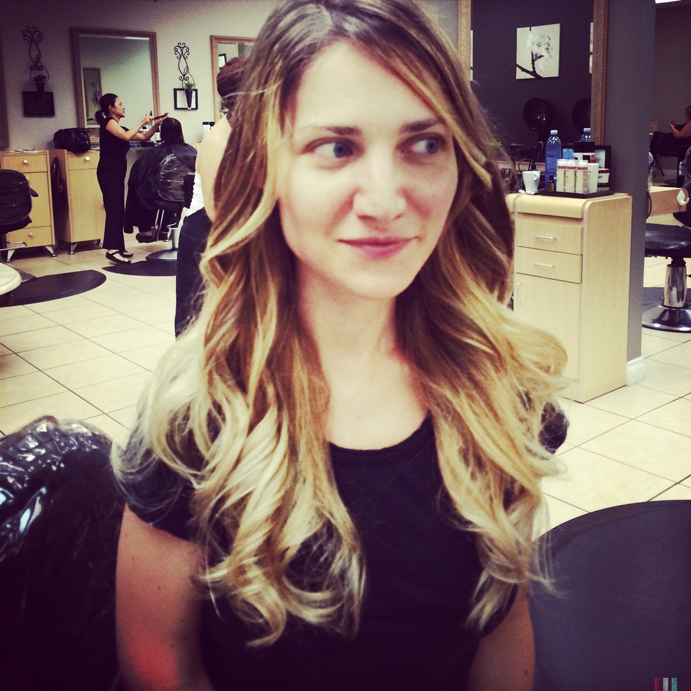 Golden blonde balayage by Colour Wand paddles